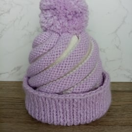 Cupcake swirl hat in orchid