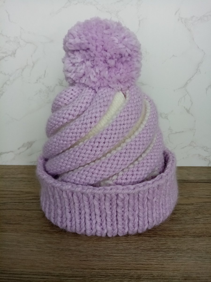 Cupcake Swirl hat - bobble hat for kids 