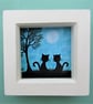 Cat Picture, Framed Art Print, Black Cats Gift, Tree Moon Two Cats Silhouettes - Image 3