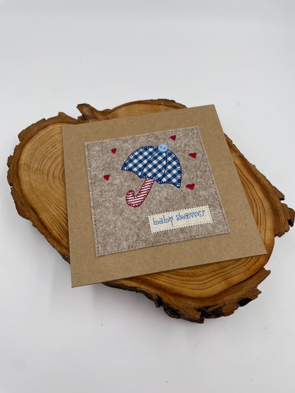 Baby shower appliqué card