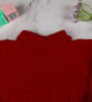 Hand Knitted Red Baby Cardigan with Lace and Peter Pan Collar, 0-3 Months - Image 5