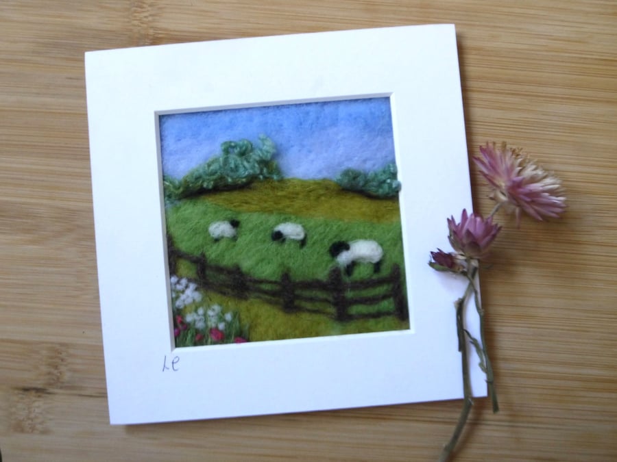 Needle Felted Countryside Original Art by Lyn