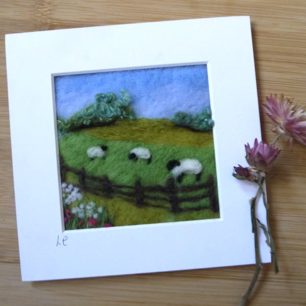 Needle Felted Countryside Original Art by Lyn