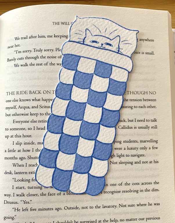 Handmade Cat Bookmark: Cozy Cwtchy Cats Design