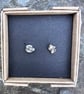  Recycled  Silver Pebble Stud Earrings - Image 5