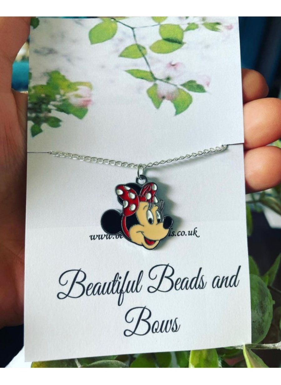 Minnie mouse cheap charm necklace