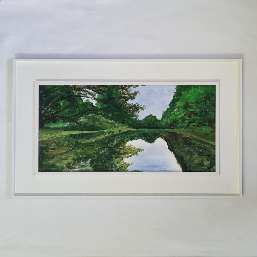 Emmbrook Flooding, Wokingham Berkshire Landscape of Reflections on Flood Water