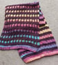 The Cathedral Window crochet brown and rainbow Scarf  