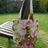 Roses are pink! lined tote or shopping bag