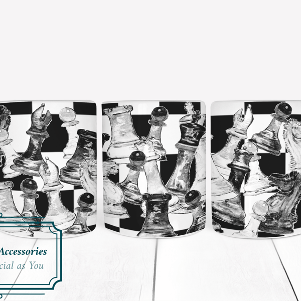 Custom Chess Set - Wooden Chess Board - Modern Resin Chess Pieces - PLA Concept