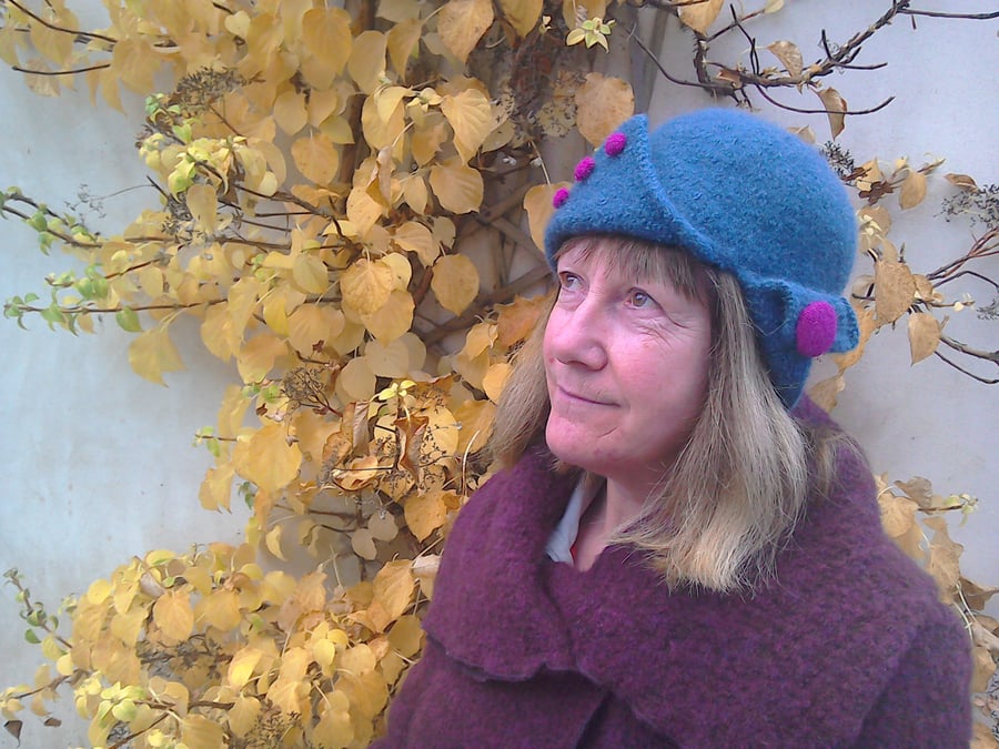 Felted wool cloche hat