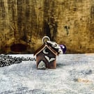 Bat House Copper & Silver Pendant