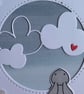 Christmas Card - Rabbit With Clouds - Stormy Blue - Christmas Wishes - Image 2