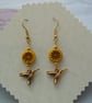 Czech glass & Humming bird charm earrings - Image 3