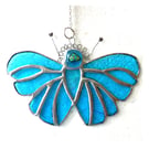 Teal Butterfly Suncatcher Stained Glass Handmade 
