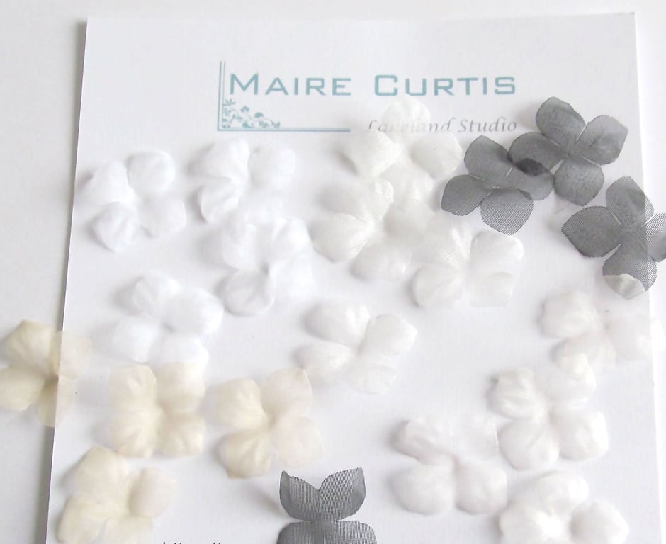 Silk organza flowers Hydrangea, Fabric flowers, Organza silk petals, Silk flower