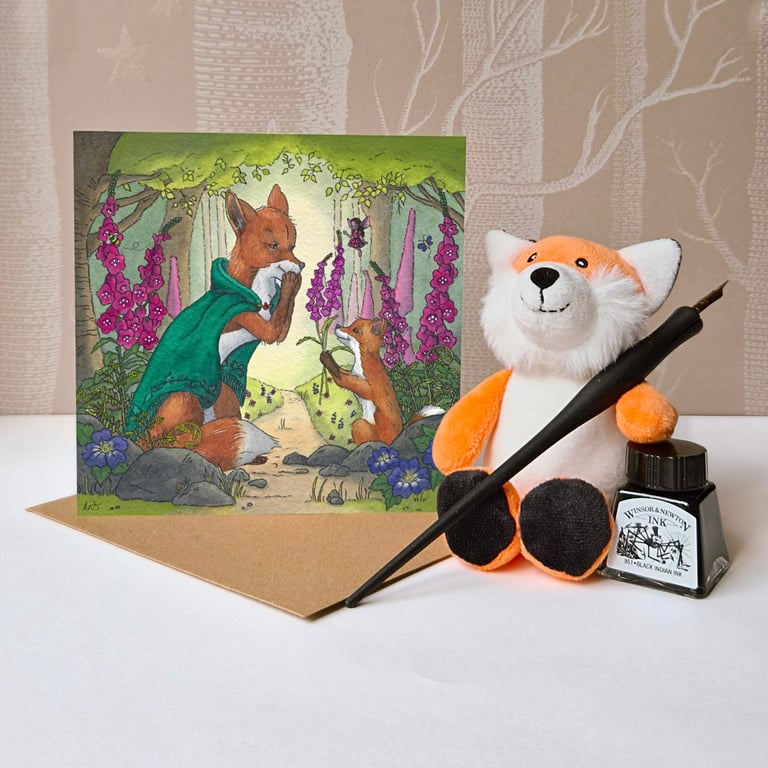 Woodland Fox & Fairy Greeting Cards – Set of 3 Illustrated Cards with Poem