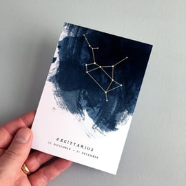 Sagittarius Constellation Zodiac Star Sign Birthday Card 22 Nov - 21 Dec