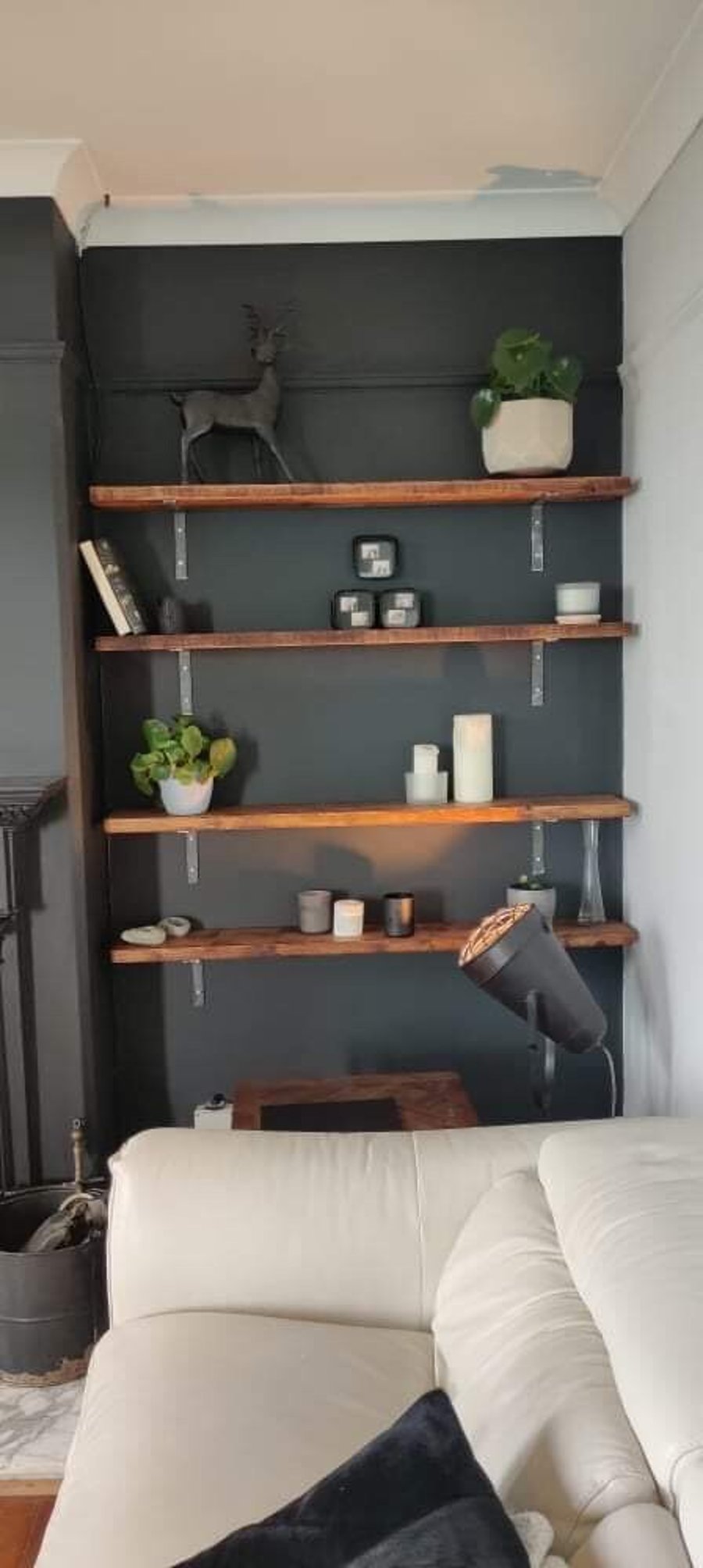 Scaffold board shelves (with brackets) - 225mm deep up to 110cm long