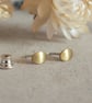 Everyday small brass stud earrings – brushed brass and silver studs