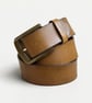 Mustard Tan Full Grain Vintage Textured Belt Heritage Brass Buckle Mens 38mm - Image 5
