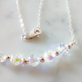 SALE- HALF PRICE - SWAROVSKI CRYSTAL NECKLACE - BRIDE- WEDDING- FREE UK POSTAGE