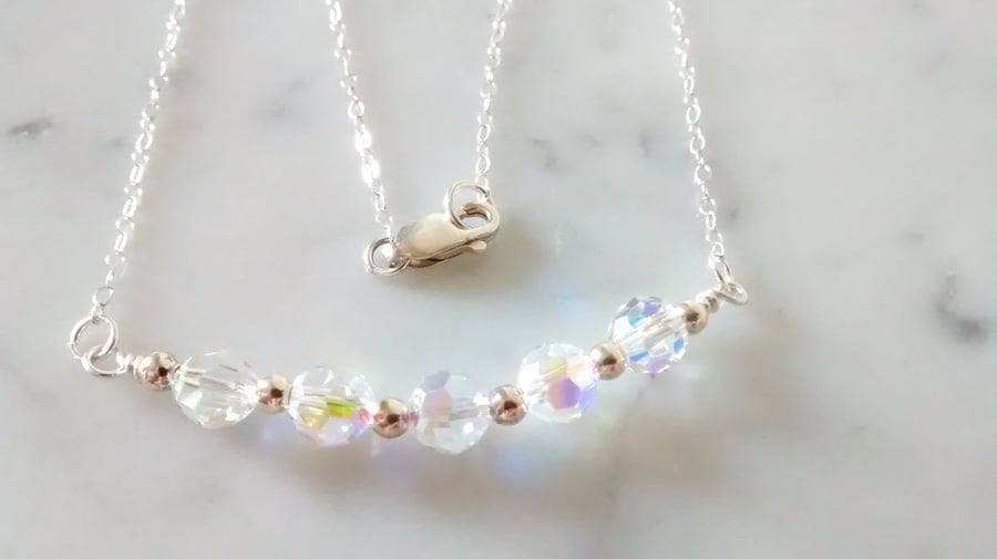 SALE- HALF PRICE - SWAROVSKI CRYSTAL NECKLACE - BRIDE- WEDDING- FREE UK POSTAGE