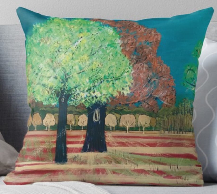 Throw Cushion Featuring The Painting ‘Indian Summer’