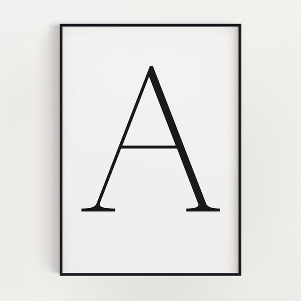 LETTER A PRINT, Minimalist Wall Art, Letter A Printable, Letter Wall Decor