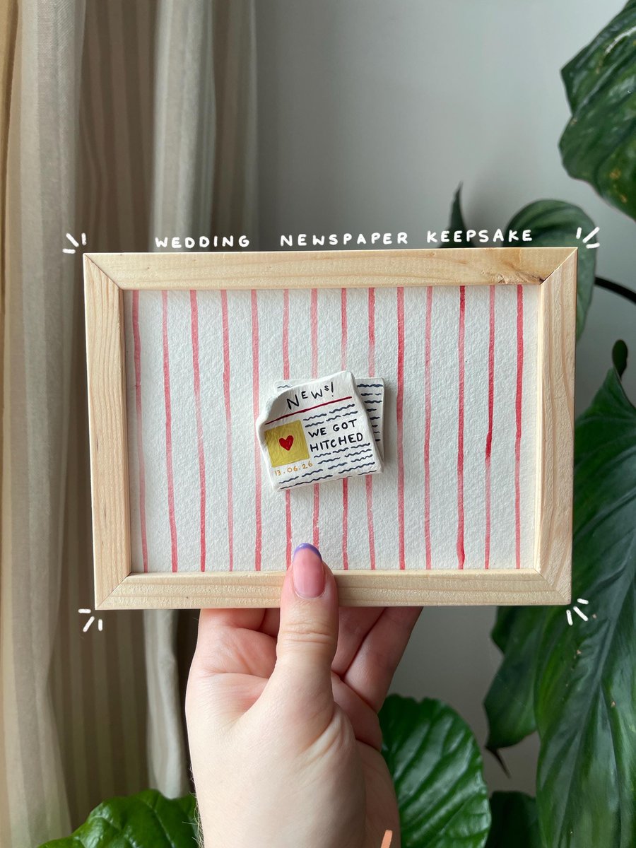 Framed Wedding Newspaper Keepsake - Personalised Anniversary Gift
