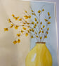 Hand painted watercolour Buds in a Yellow Vase. - Image 3