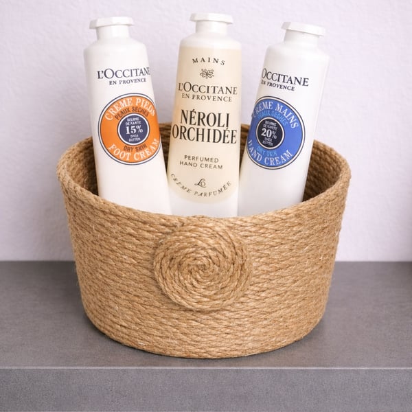  Rustic Storage Pots, UK Handmade  Twine Organiser.