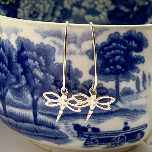 Dragonfly drop earrings