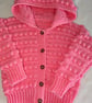 Pink hooded cardigan for a young girl ages two and a half  - Image 1
