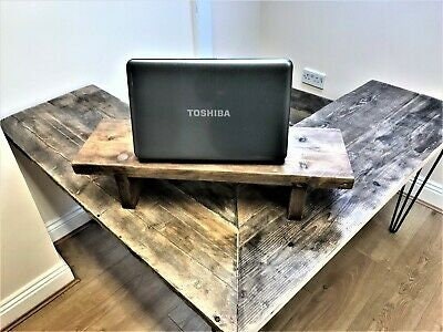 Wooden Laptop Stand - Made From Reclaimed Scaffold Board - Curved or Square Feet
