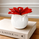 Mini Beaded Succulent, Glass Seed Beads, Decorative Terracotta Pot