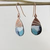 Enamel and Textured Copper Dangle Earrings