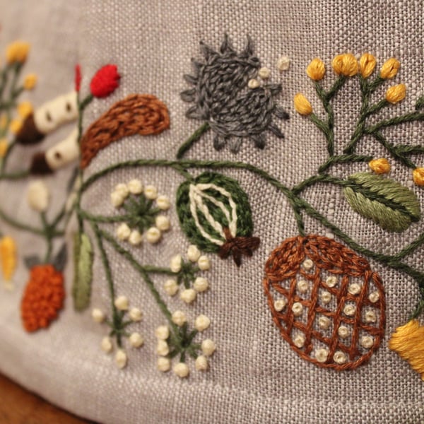 Handmade lampshade embroidered by hand