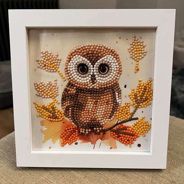 Autumn Owl Framed Diamond Painting