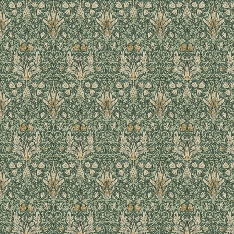 William Morris Snakeshead Tablecloth. Forest   200 x 135cm
