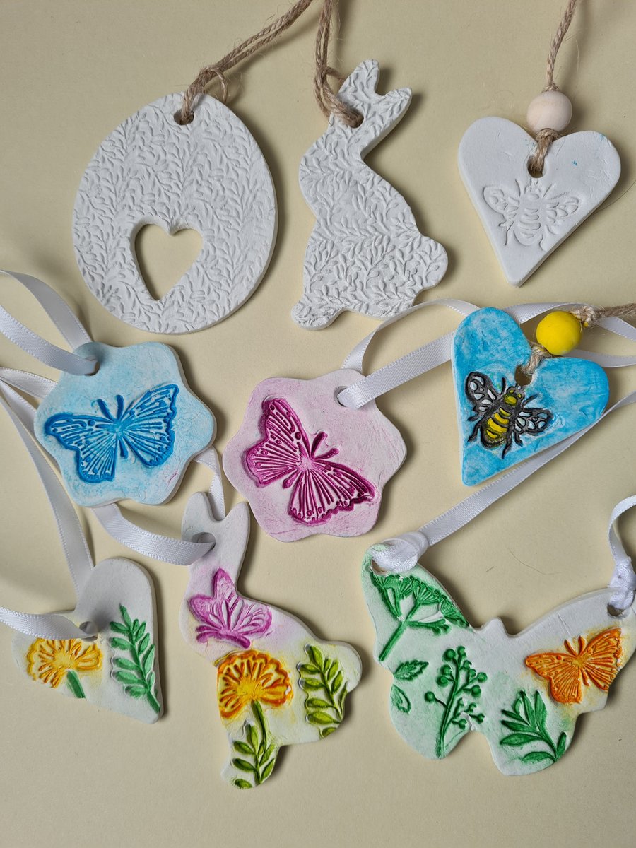 pick and mix 3 clay easter decorations gift tag easter tree home decor