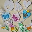 pick and mix 3 clay hanging decorations gift tag easter home decor