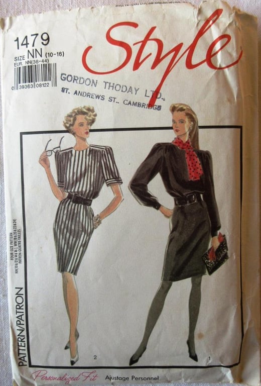 A sewing pattern for a misses' dress in size 10 - 12 (Style 1479)