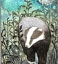 Evening Badger aceo - Image 2