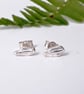 Small stud earrings organic design sterling silver one of a kind