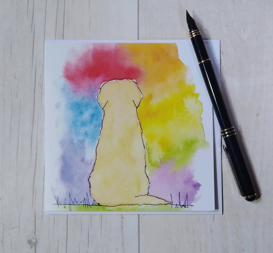 Golden Retriever sympathy card. Dog loss, pet loss card