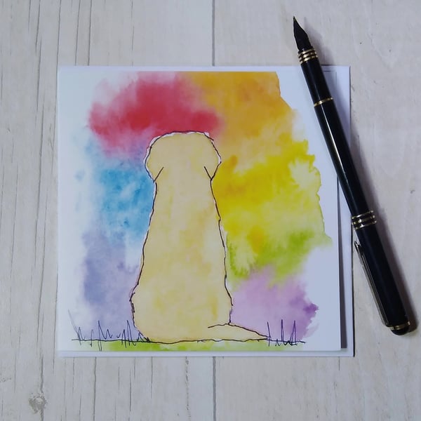 Golden Retriever sympathy card. Dog loss, pet loss card