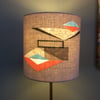 50s Beige ATOMIC Geometric Abstract Barkcloth Vintage Fabric Lampshade option 