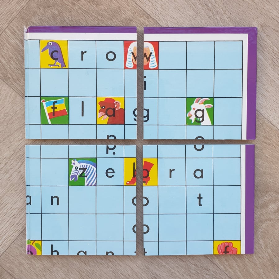 Scrabble for Juniors Coasters (Top Right) - Upcycled from Real Board