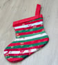 Small Scrappy Fabric Hanging Christmas Stocking - Image 4